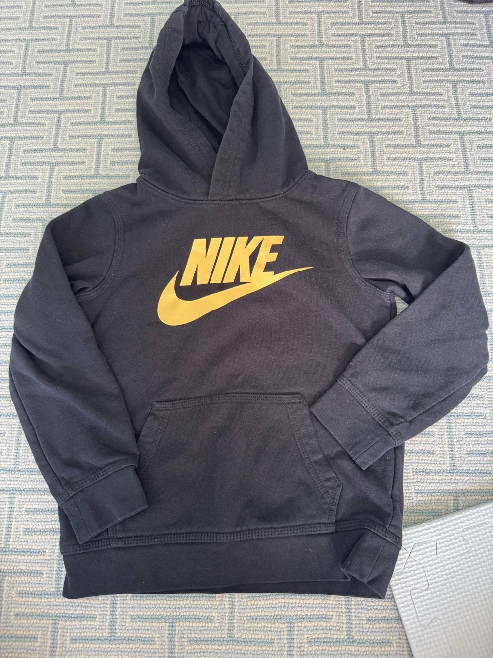 Nike Black Hoodie with Gold Swoosh Logo